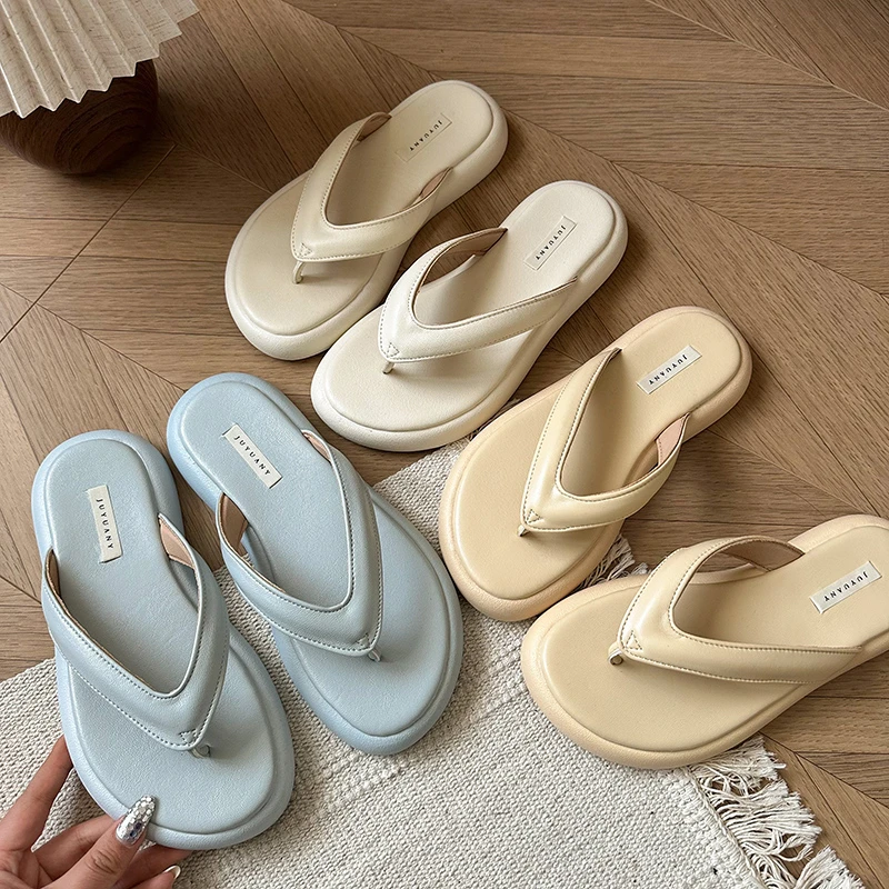 chinelos-femininos-verao-arco-macio-cor-solida-clip-toe-sandalias-2025-simples-solido-plataforma-deslizante-tendencia-sapatos-femininos-flip-flops