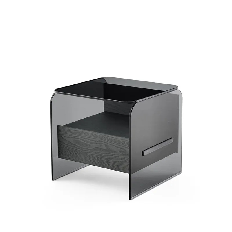 

Italian minimalist designer solid wood bedside table acrylic minimalist modern locker mosaic bedroom bedside table