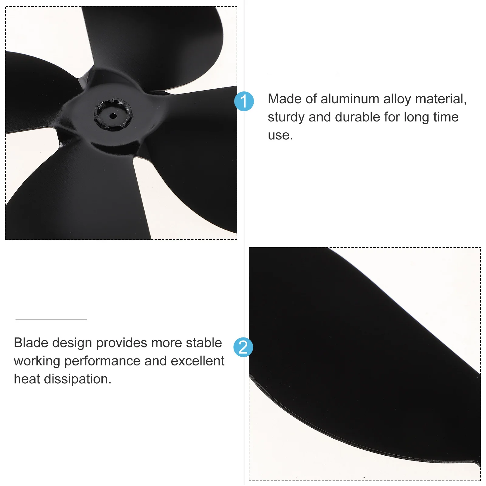 

Aluminum Alloy Fan Blade Heat Powered Stove Silent Warm Air Small Fan Blades Efficient Log Replacement Metal Blades
