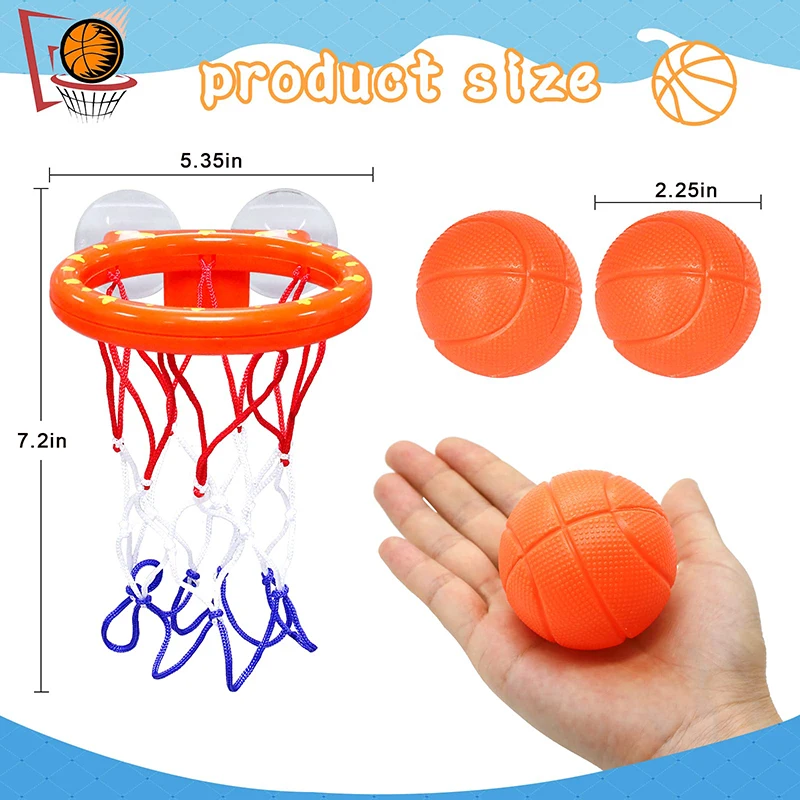 Fun Baby Bath Toys for Kids Basketball Hoop Balls Playset Bathtub Shooting Game Ball Playset Bathroom Slam Dunk Game for Toddler