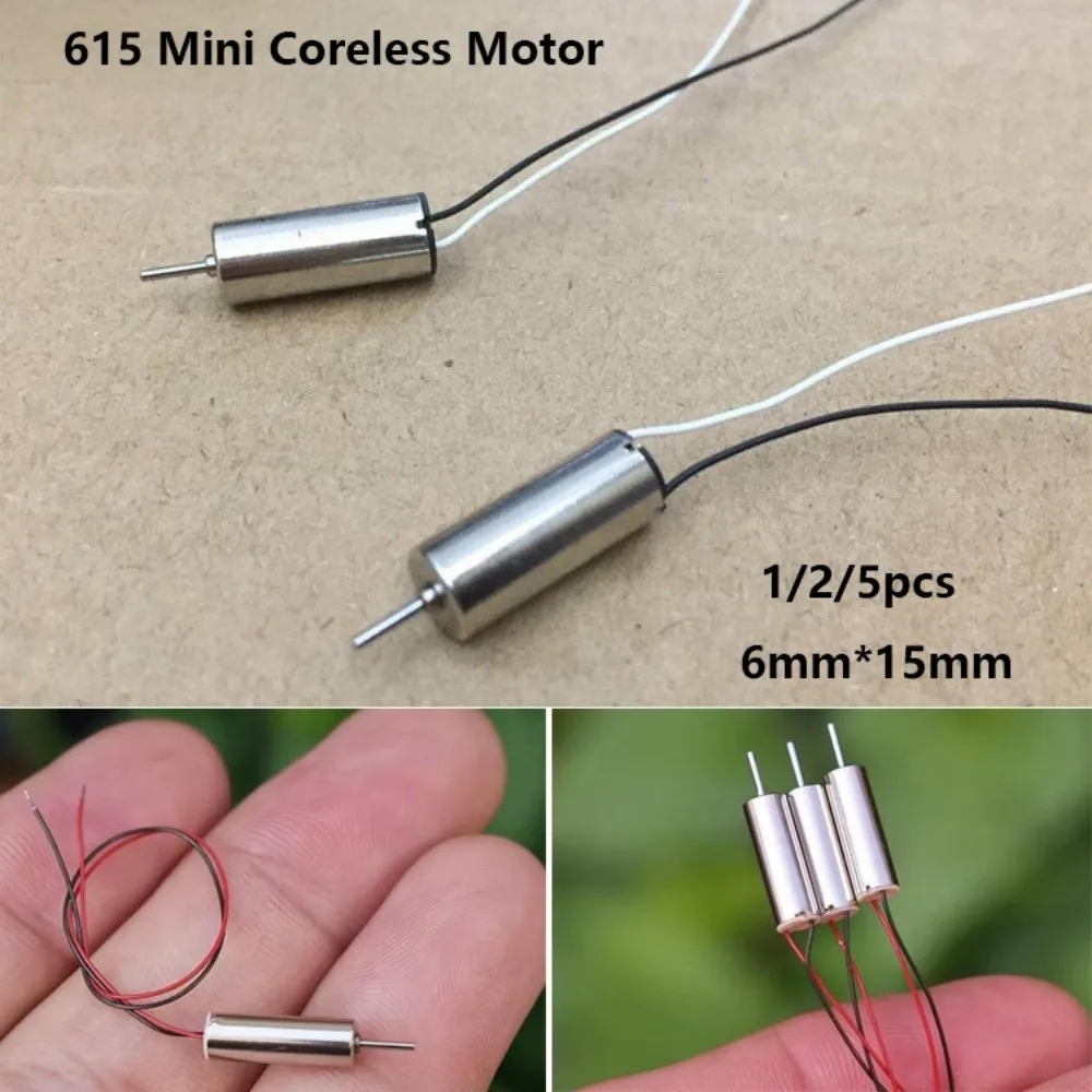 1/2/5pcs 615 Coreless Motor Mini 6mm*15mm 615 Tiny Hollow Cup Engine Motor DC 4.2V 0.12 A High Speed