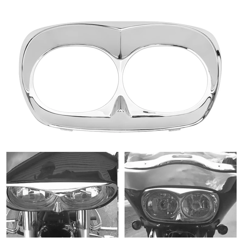 

Motorcycle Eagle Hawk Sharp Headlight Cover Bezel Trim Case Chrome For Harley Road Glide EFI FLTRI FLTR 1998-2013