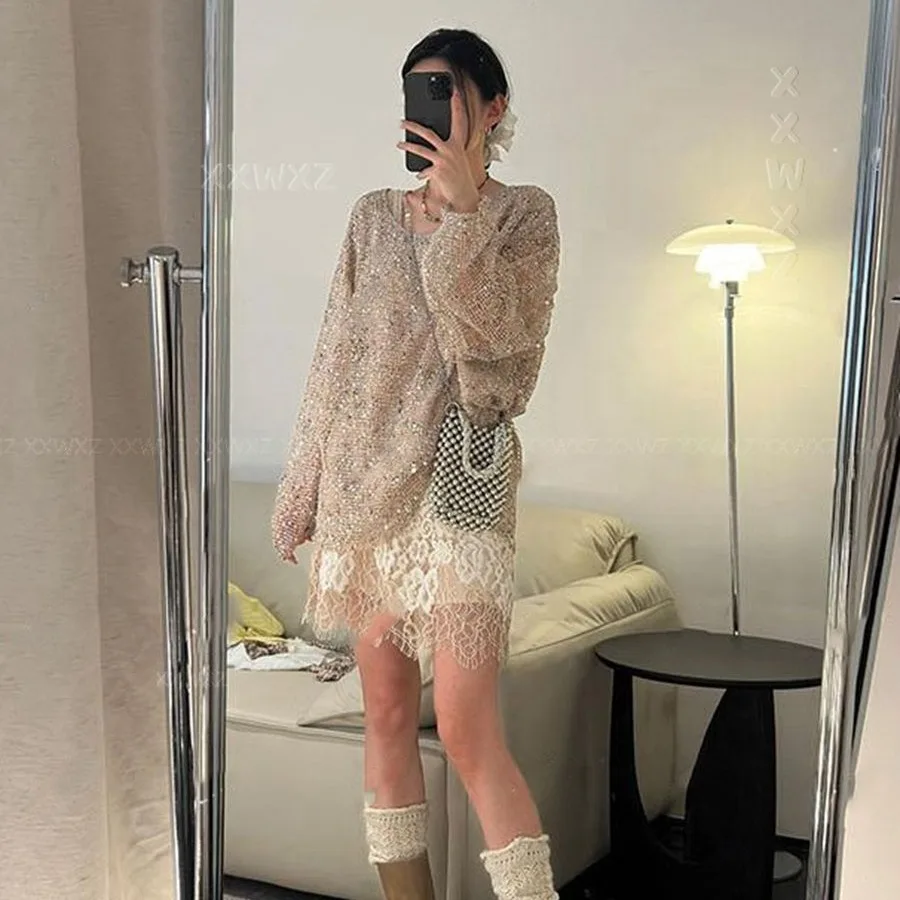 レディース キラキラ ルーズフィット トップス キラキラ パーティーシャツ グリッター カジュアル ブラウス クラブ ナイト デート 衣装