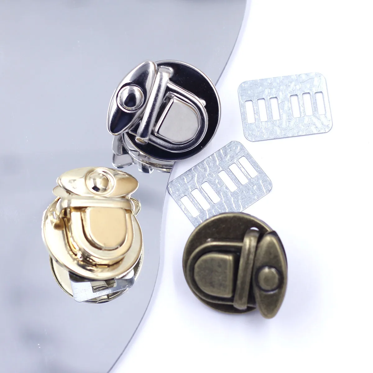 10Sets DIY Multicolor Metal Duckbill Clasp Tongue Lock Buckle Bag Press Push Closure Briefcase Lock Luggage Part Supplies