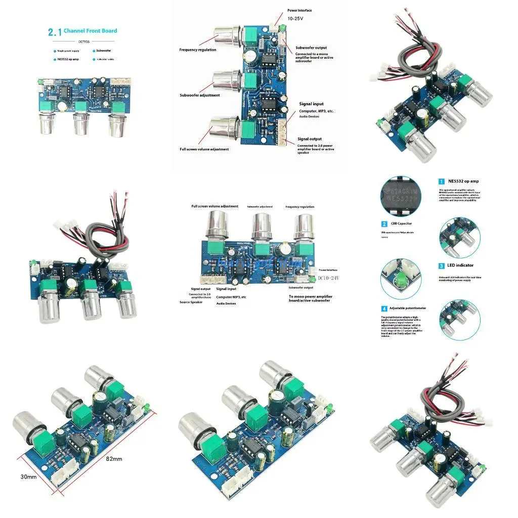 

C7AB NE5532 2.1 Channel Low Pass Filter Module For Subwoofer Systems
