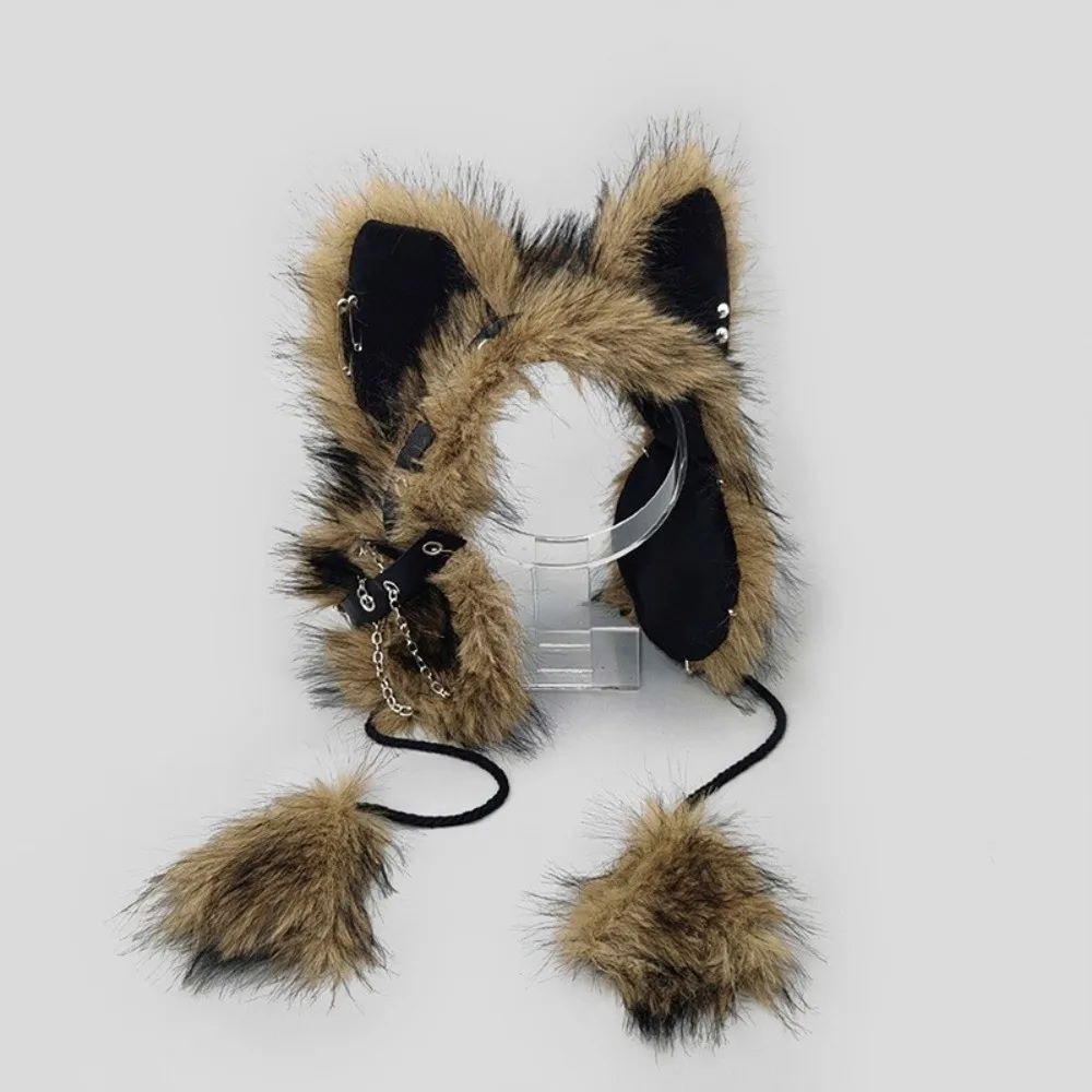 Dark Style Y2K Gothic Cat Ear Earmuffs Thick Warm Cosplay Winter Plush Earmuffs Wind-proof Headwear Ear Covers Autumn
