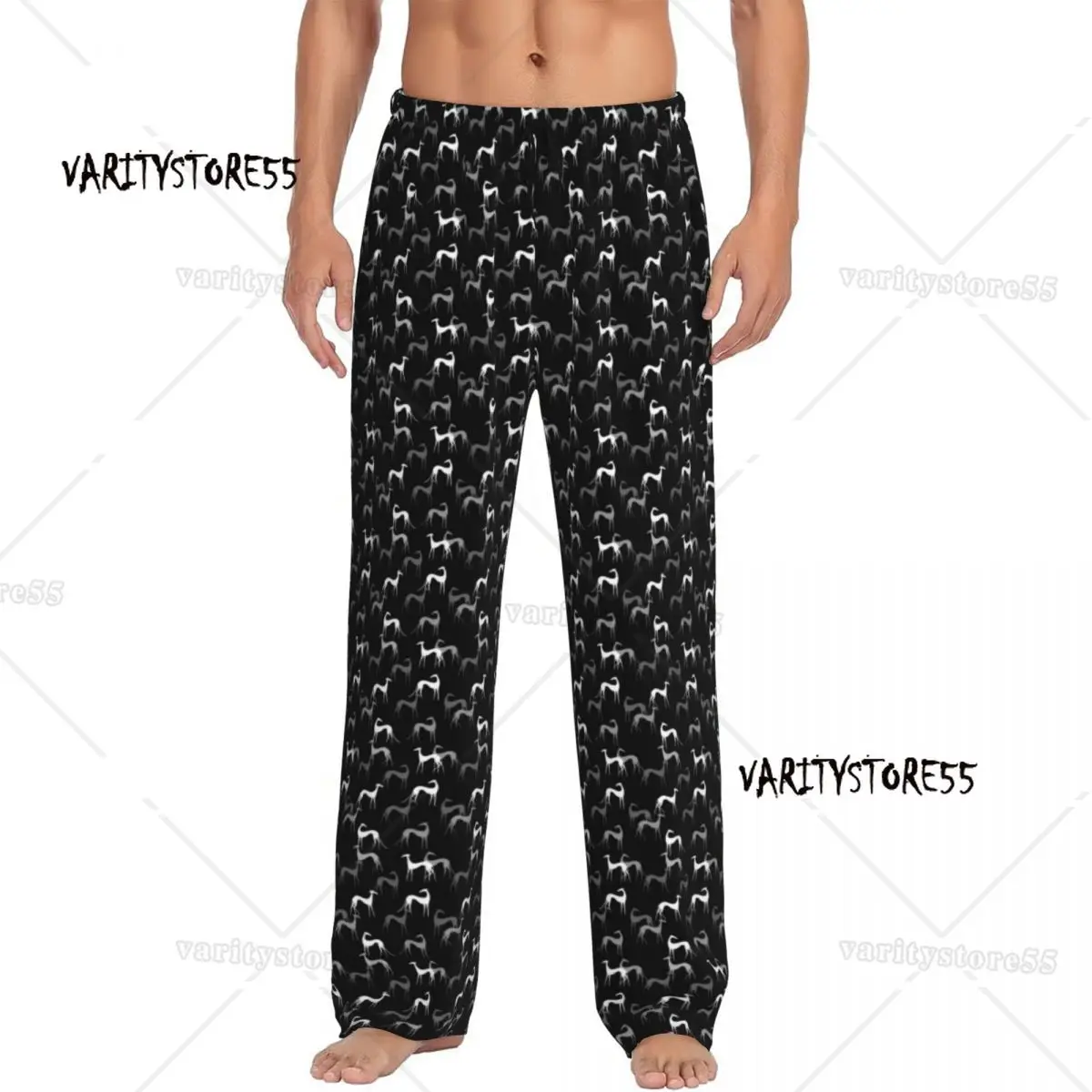 

Custom Men Cute Sighthounds Pajama Pants Print Greyhound Whippet Dog Sleep Sleepwear Bottoms with Pockets