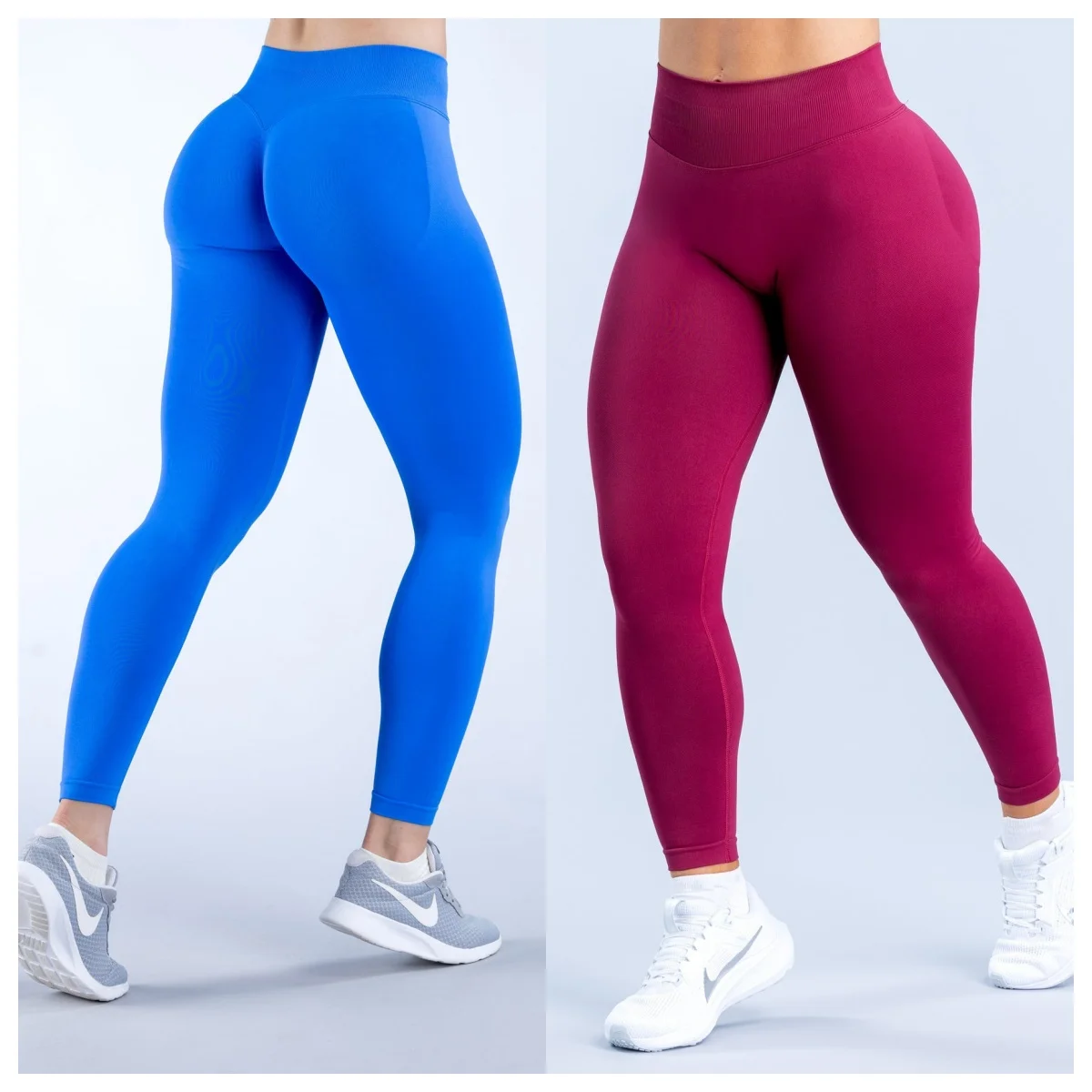 (Con logotipo) Pantalones de yoga ajustados para mujer de impacto: mallas para correr en gimnasio con contorno de glúteos y cintura baja sin costuras de estiramiento alto