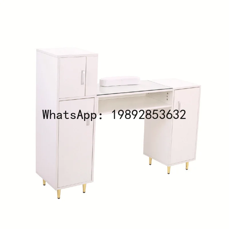 X-21 manicurist manicure table glass countertop large capacity storage built-in hand rest multi-functional mobile manicure table