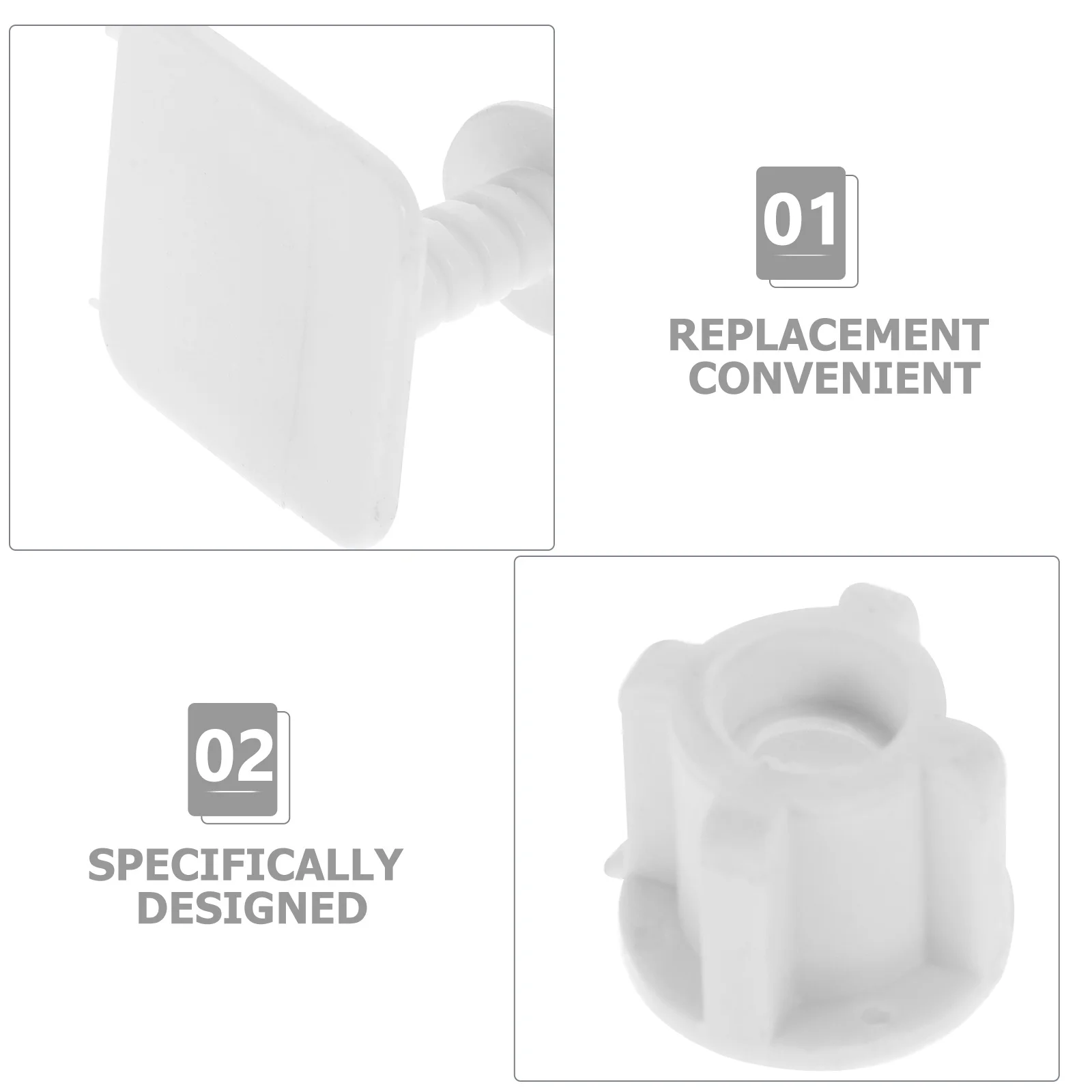 

4Pairs Toilet Seat Screws Plastic Hinge Bolts Toilet Bottom Mount Replacement Parts Easy Install Repair Fasten Secure