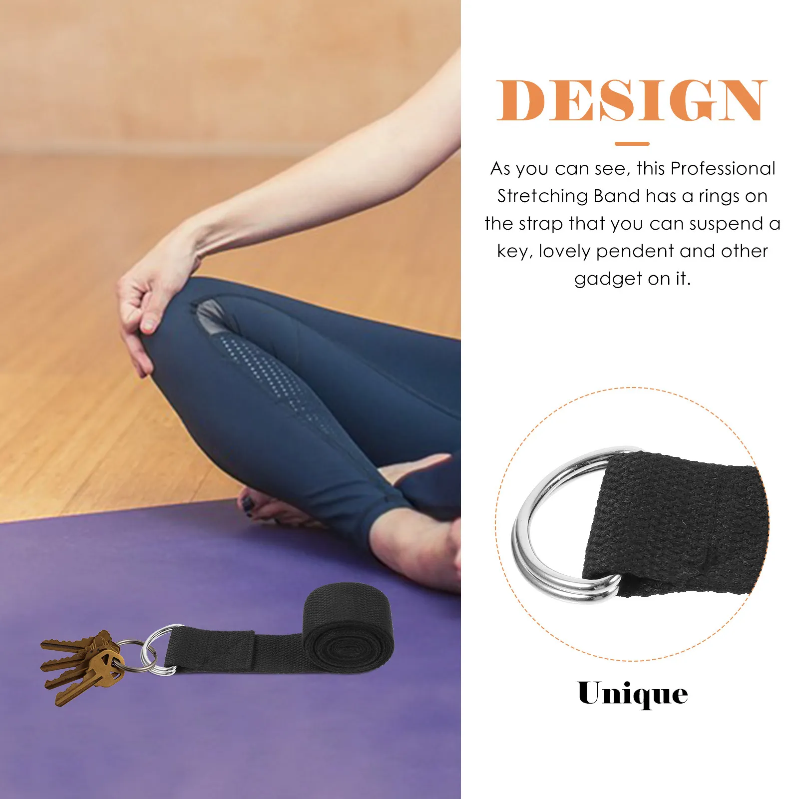 

2Pcs Professional Stretching Strap Heavy Duty Yoga Band for Flexibility Training Reusable Inelastic Fitness Band Household