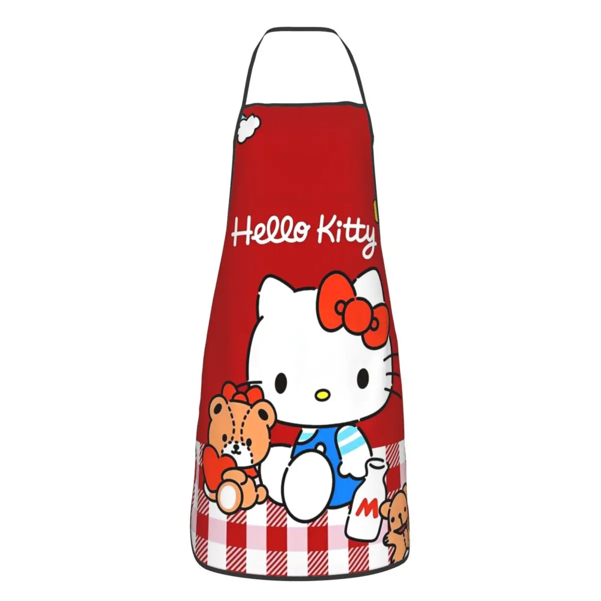 Cartoon Cute Hello Kitty Apron for Women Men Sleeveless Kitchen Bib HelloKitty Polyester Household Cleaning Pinafore