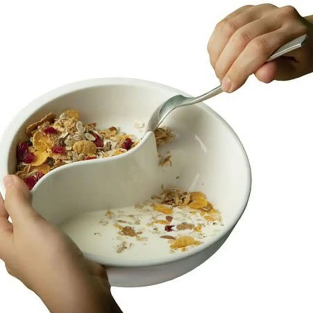 And Wet Separated Oatmeal Bowl Spiral Slide Partitioned Cereal Bowl Lazy Snack Bowl BPA-free Breakfast Plates Tray Tableware