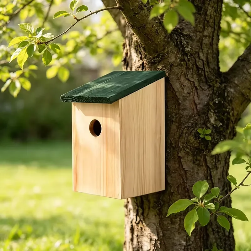 for Wooden Crafts Traditional Nested Bird Nest Outdoor Durable Natural Wood Design Hanging Freestanding Bird House