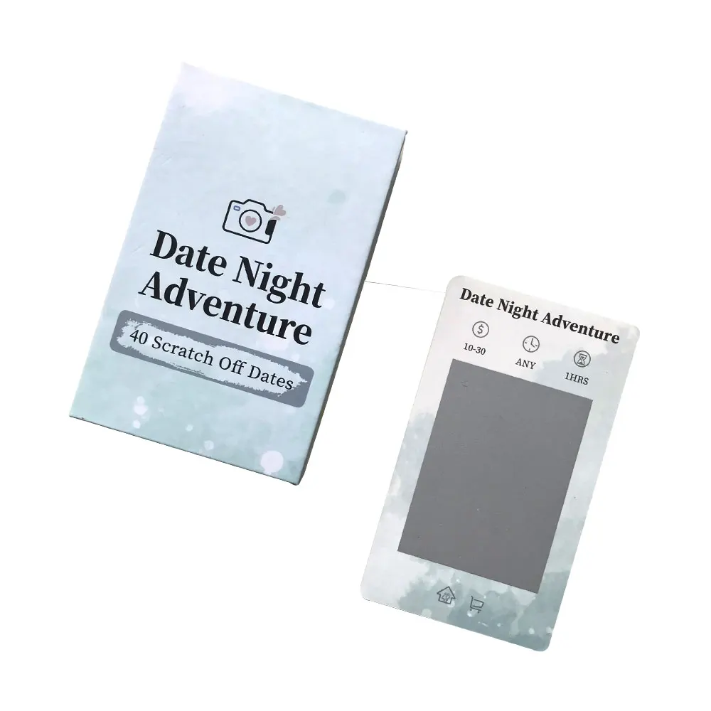 High Quality English Date Night Adventure Card Game 40 Scratch Off Dates Dating Creative Multiplayer Checkerboard Game Card