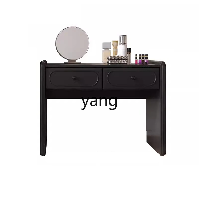 

ZJJ retro all-solid wood dresser small apartment master bedroom bedside cabinet French makeup table integrated storage