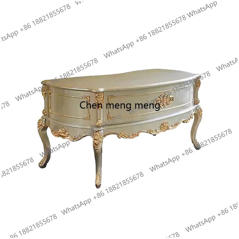 European desk solid wood carving flower European desk study furniture solid wood desk