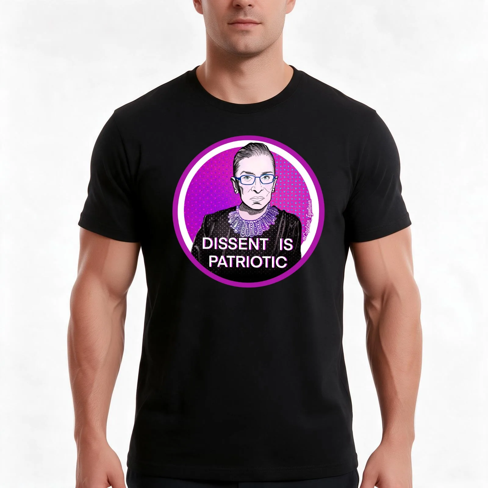 Dissent Is Patriotic (circle) T-Shirt, Summer Casual Cotton Tee, Oversized Streetwear Tops, Vintage Graphic Print, 100% Cotton