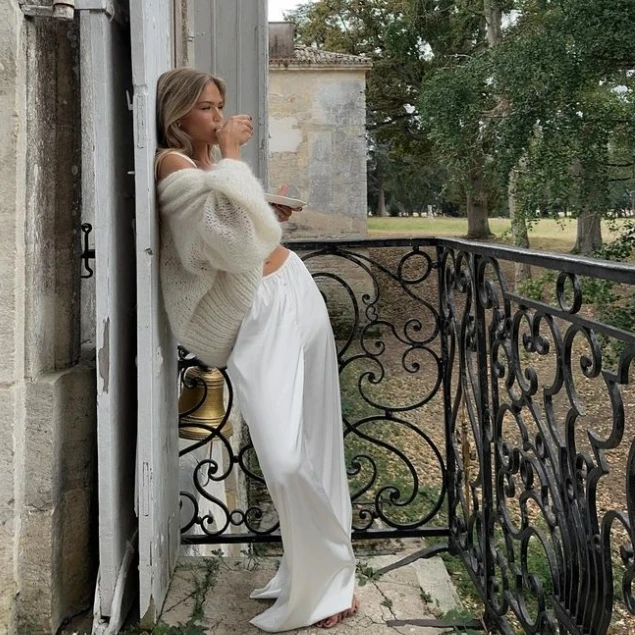 Mohair Cardigan for Women, Milk White Knitted Sweater, Handmade Woven Coat, Loose and Lazy Style, Pure Handmade, New, 2024