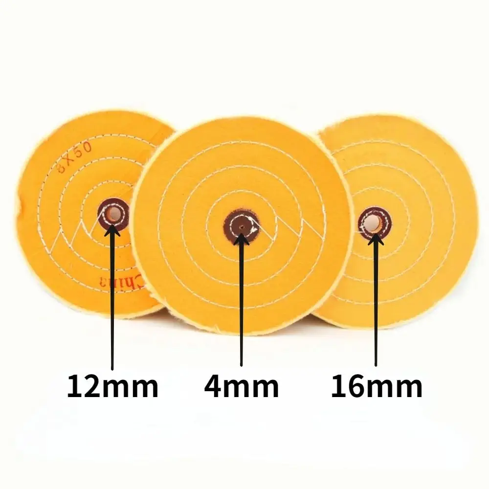 

1 шт., аксессуары для угловой шлифовальной машины, тканевый полировальный круг, желтый с отверстием 4/12/16 мм, полировальный круг, абразивный инструмент, 2/3/4/5 дюймов, ватный диск