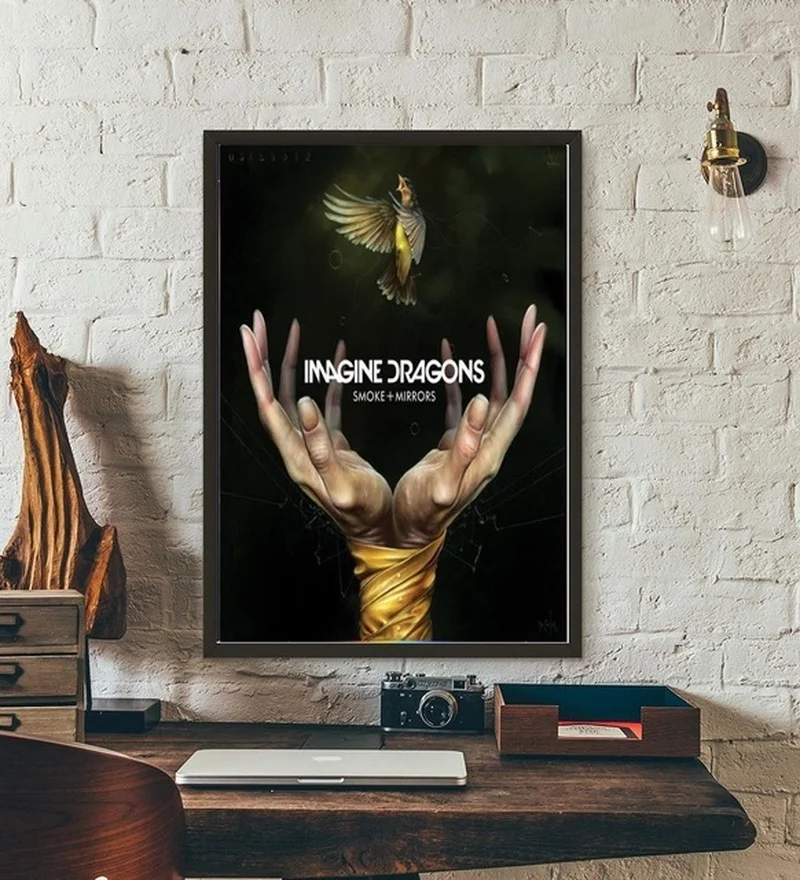 تخيل التنين الموسيقى ألبوم تاريخ غطاء ملصقات الفن حائط لوح رسم الفن يطبع صور لغرفة المعيشة ديكور المنزل الحديث #3