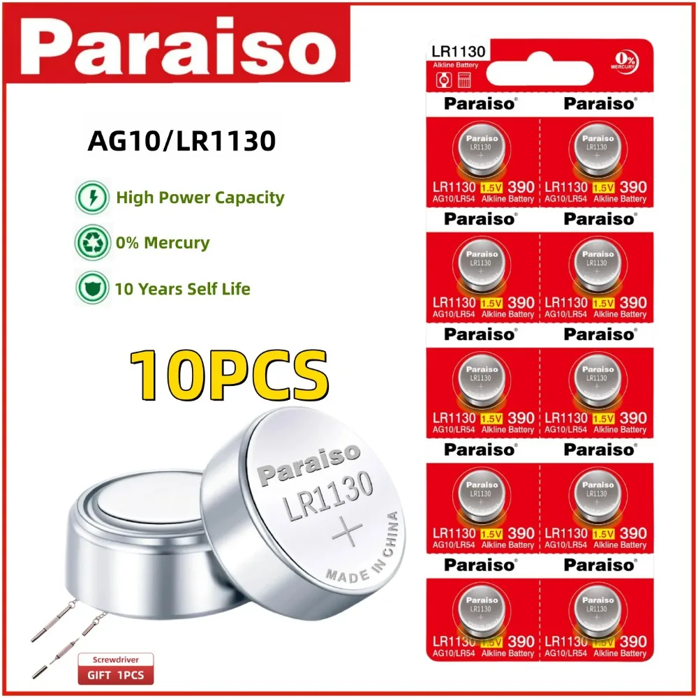 10-50pcs LR1130 1.5V Lithium Battery AG10 LR54 button cell for watch, toys, car key watch Coin Cell batteries Long-Lasting Power