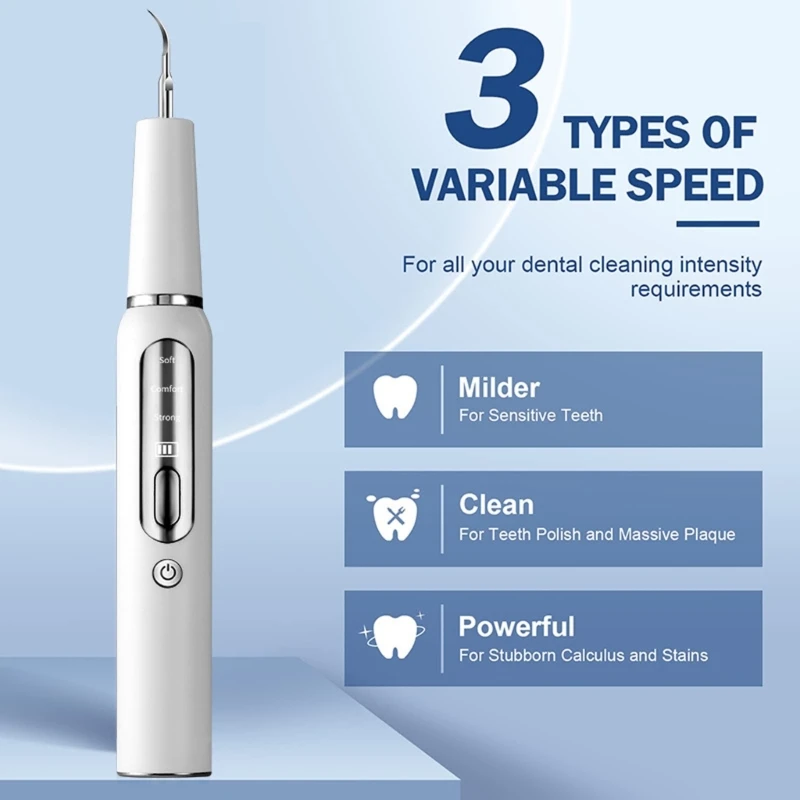 

Ultrasonic Scaler White Plastic For Teeth Tartar Stain Tooth Calculus Remover Electric Sonic Teeth Plaque Cleaner