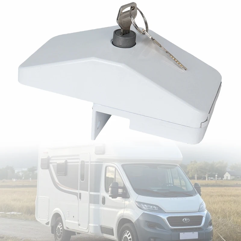 1Set RVs Caravan Security Door Frame Lock Sliding Lock For Motorhome Secure Locker Garage White With 2 Keys RV Parts