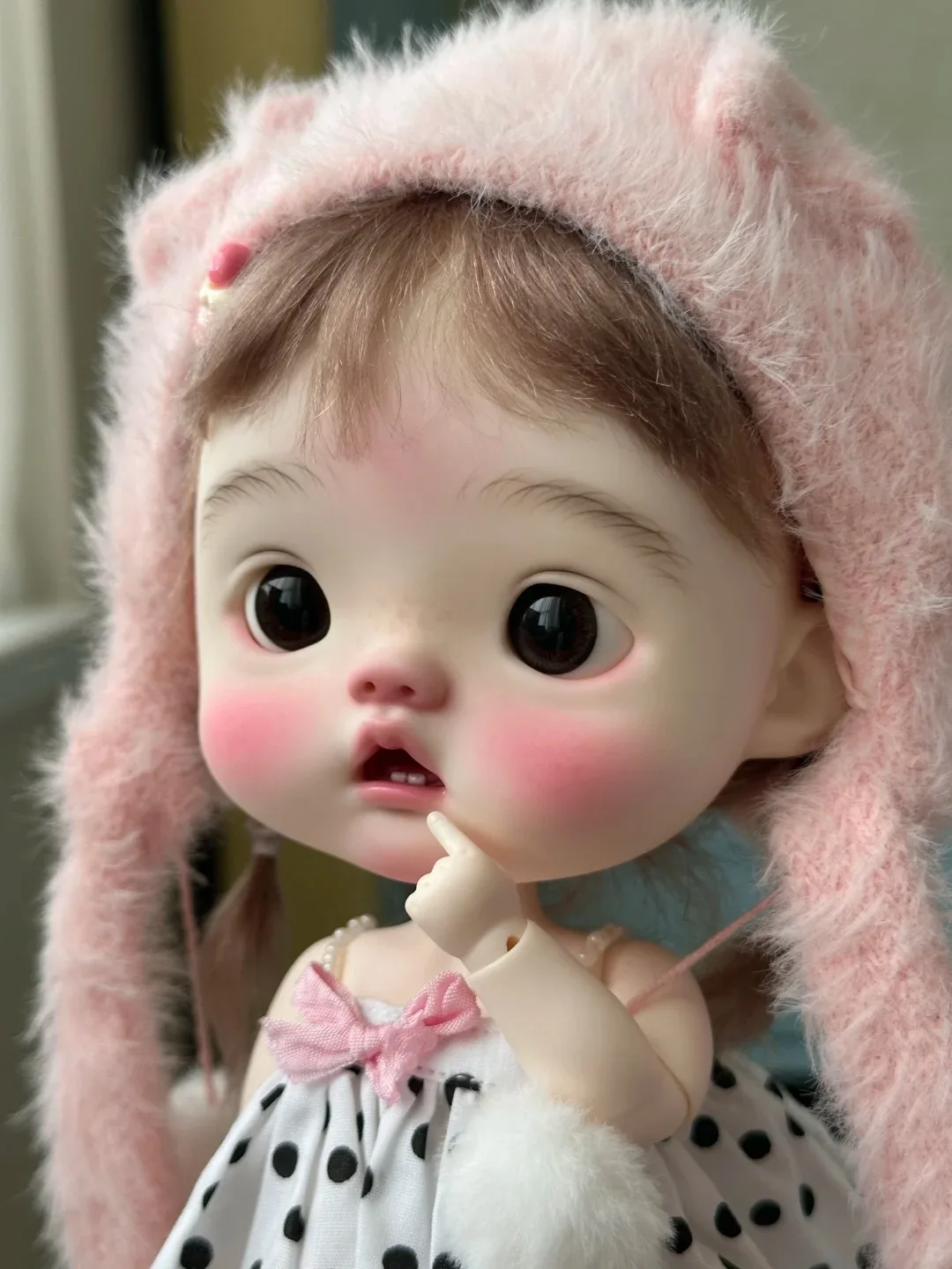 2024 New BJD 1/6 datou rourou Qbaby Big head Resin Doll Fashion Girl Smile Spot makeup free shipping