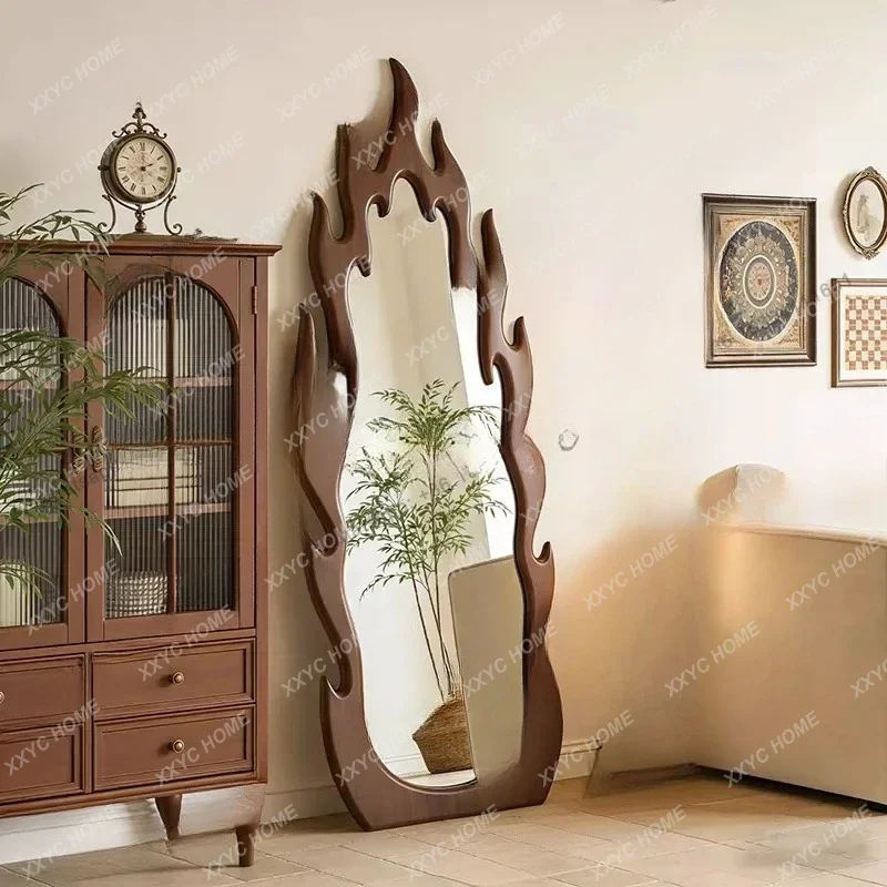 L creative floor-to-ceiling full-length mirror, decorative full-length mirror in the living room, ancient style