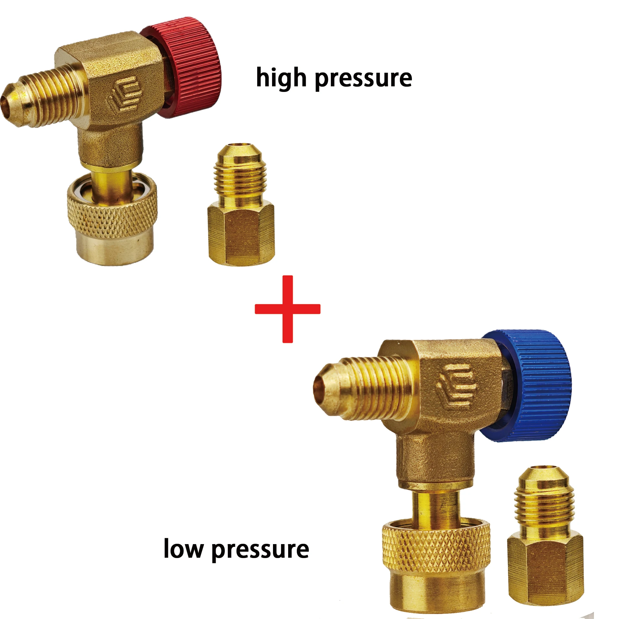 4PCS Right Angle Copper Air Conditioner Safety Valve R22/32/410 Fluorine Adding Valve Refrigerant Adapter