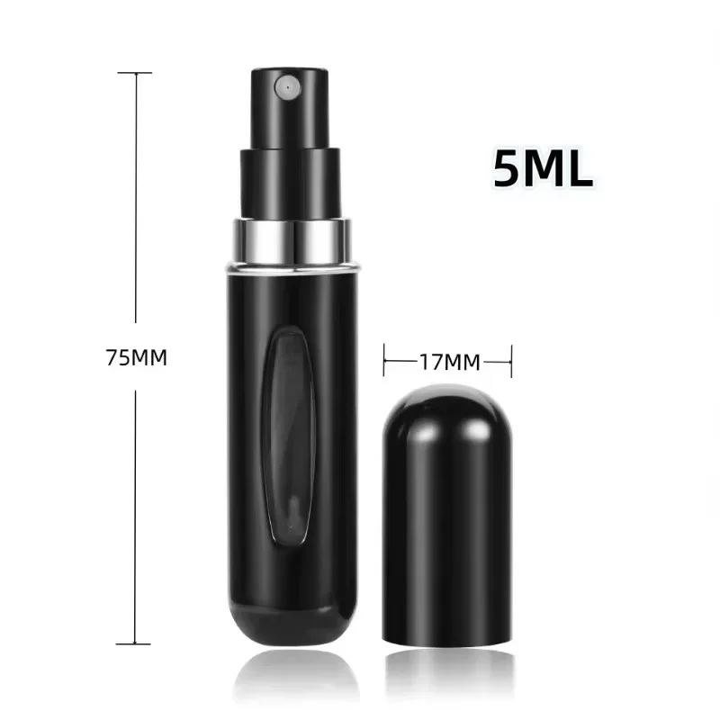 5 Stücke Mini Tragbare 5 ml Parfüm Nachfüllflasche Nachfüllbare Spray Duftpumpe Leere Kosmetikbehälter Zerstäuber für Reisewerkzeuge