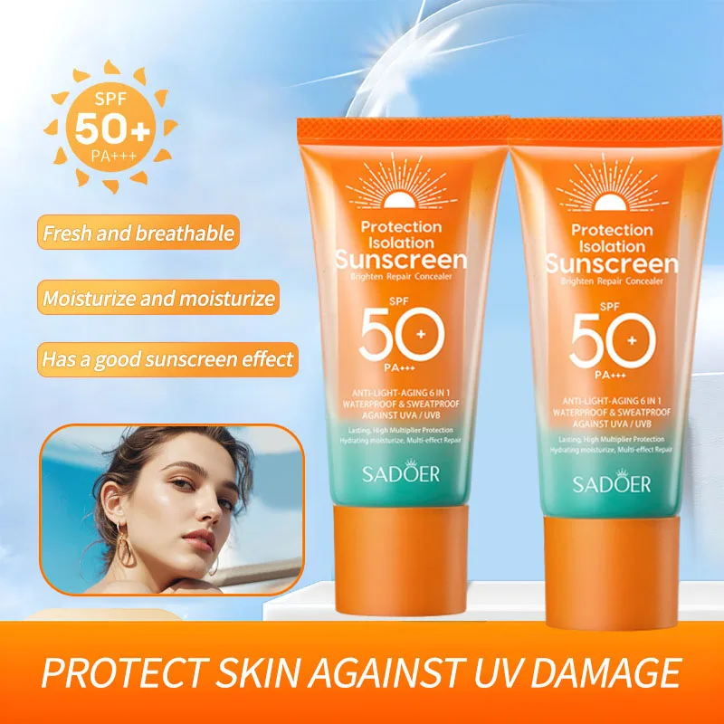 Spf 50+ Sunscreen For Face Protector Solar Skincare Dual Tube Multi Effect Pa+++ Facial Sunscreen Solar Blocker Long-Lasting