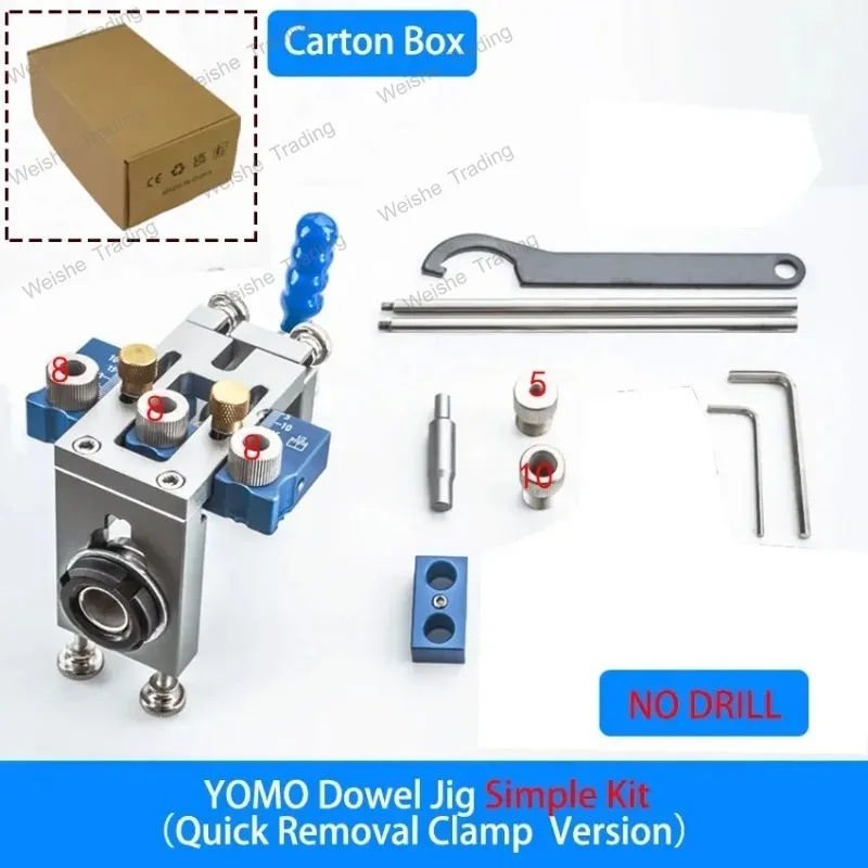 3 In One Dowel Jig 8mm 10mm 15mm Quick Replacement Extension Drill Guide Locator for Wood Board Splicing Woodworking Tools Kit