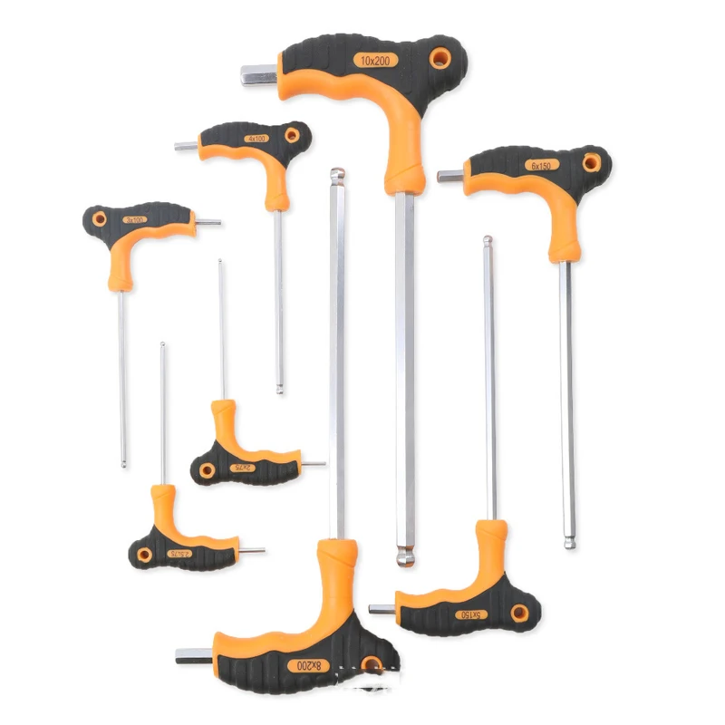 S2 T10 T15 T20 T25 T27 T30 T40 T45 T50 8pc T Handle Torx Star Key Wrench Set Torx Driver Screwdriver Set Bike Bicycle Tool view 3