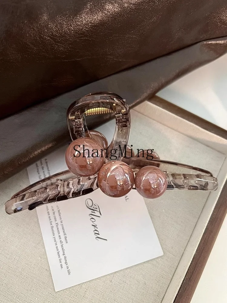 

CL elegant temperament pearl grab clip medium hairpin women's new back head high-end hair accessories