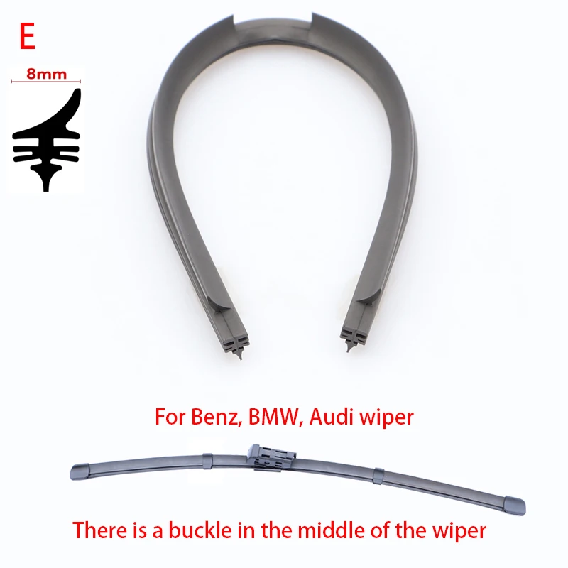 ยางใบปัดน้ำฝนรถยนต์ทุกประเภท แบบนุ่ม ขนาด 35 ถึง 80 ซม. สำหรับ BMW เมอร์เซเดส เบนซ์ อะไหล่เปลี่ยนใบปัดน้ำฝนกระจกหน้ารถ