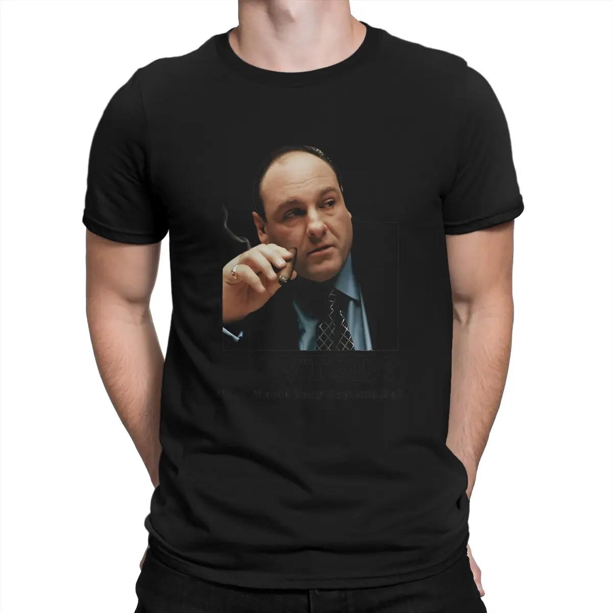 Tony Soprano Creative TShirt for Men Mafia Round Neck Basic T Shirt Distinctive Birthday Gifts Streetwear