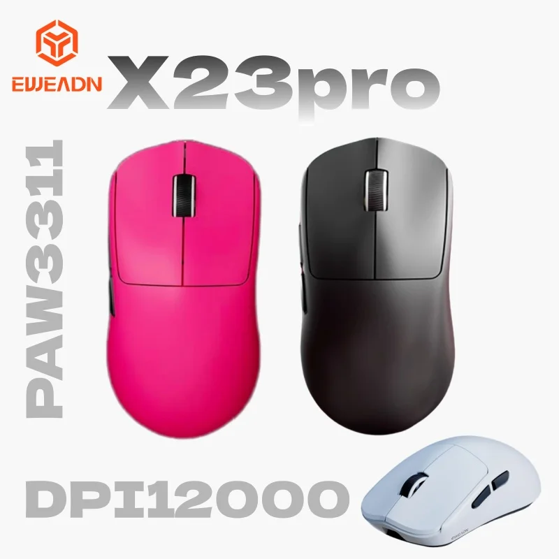 

EWEADN X23Pro wireless mouse Bluetooth/2.4G/wired three mode DPI12000 lightweight office PAW3311 E-sports mouse