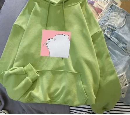 2026 New Style Little White Bears Hoodies Female Ulzzang Korea Women Hoddies Pullover Graphic Streetwear image 5