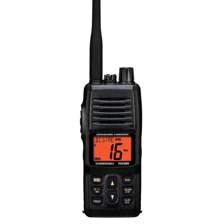 Standard Horizon HX380 IPX7 Marine Radio Submersible Handheld VHF 5W NOAA Weather Alert Walkie Talkie For Yaesu Commercial Use