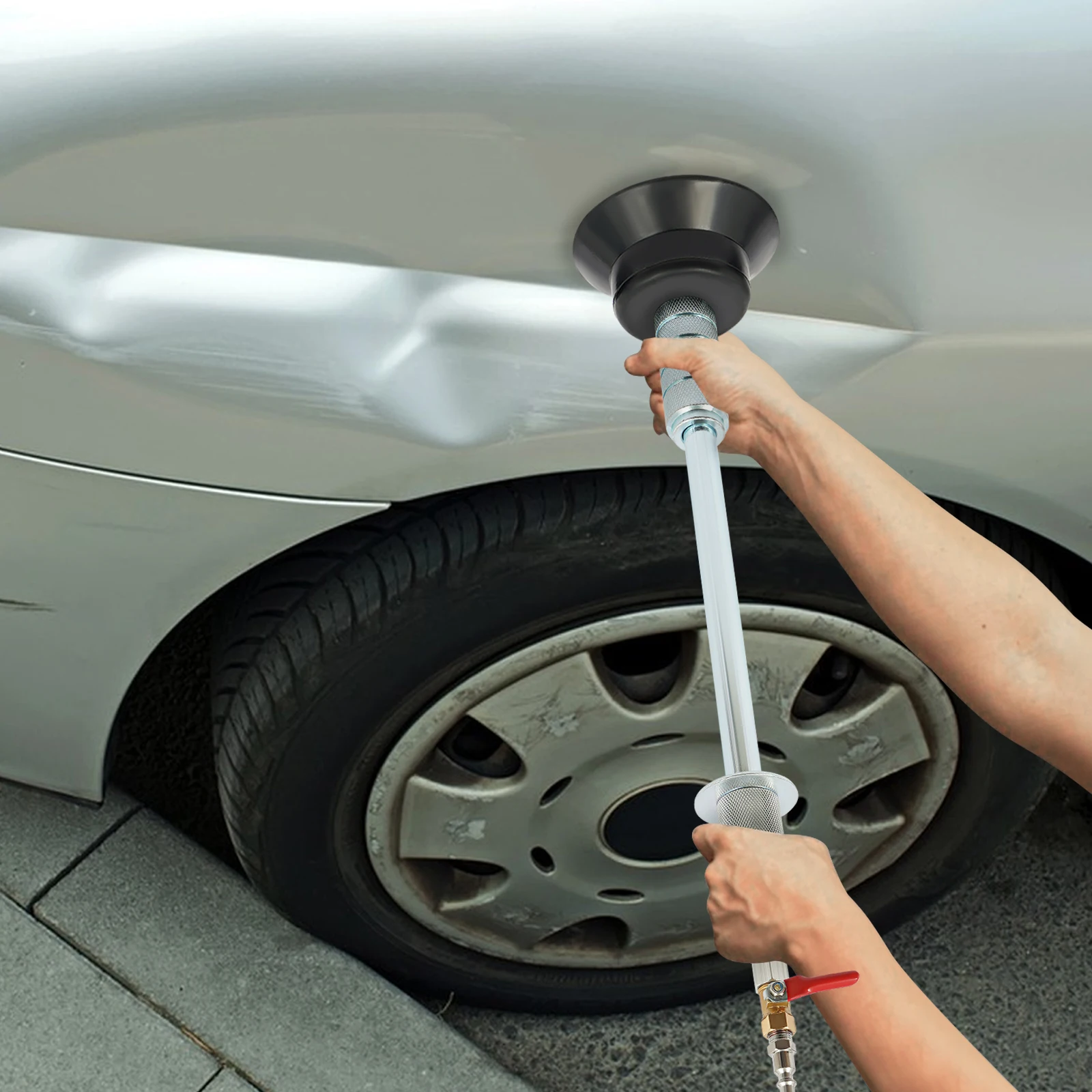 

Car Air Pneumatic Dent Puller with 3 Pcs Suction Cups Pneumatic Puller Hammer Dent Repair Tool