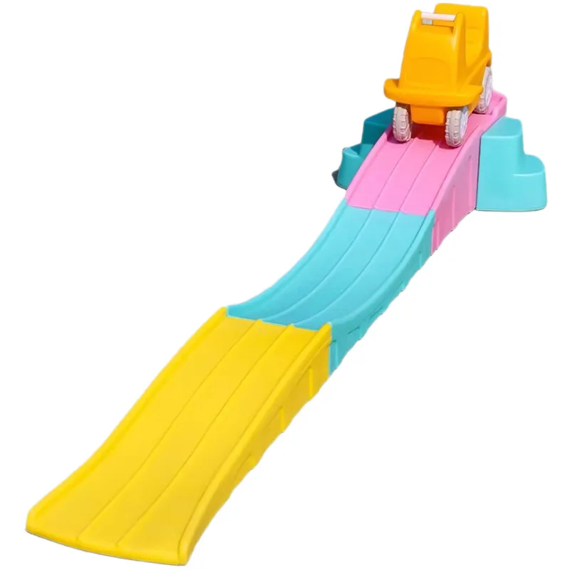 Kindergarten three-stage scooter Children's sensory integration training slide Plastic track Toy car Outdoor sports equipment