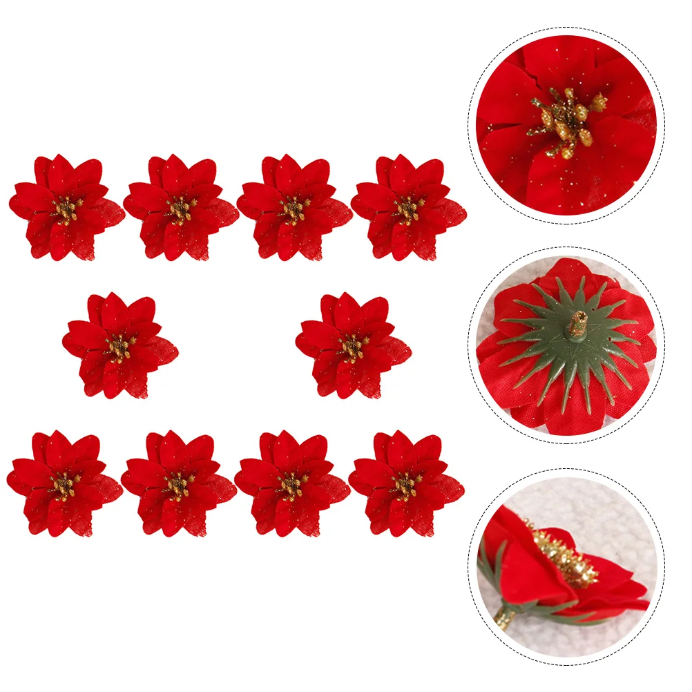 10 pçs flor de natal flores infláveis decoração pequena árvore falsa decorações ao ar livre casa artificial decorar