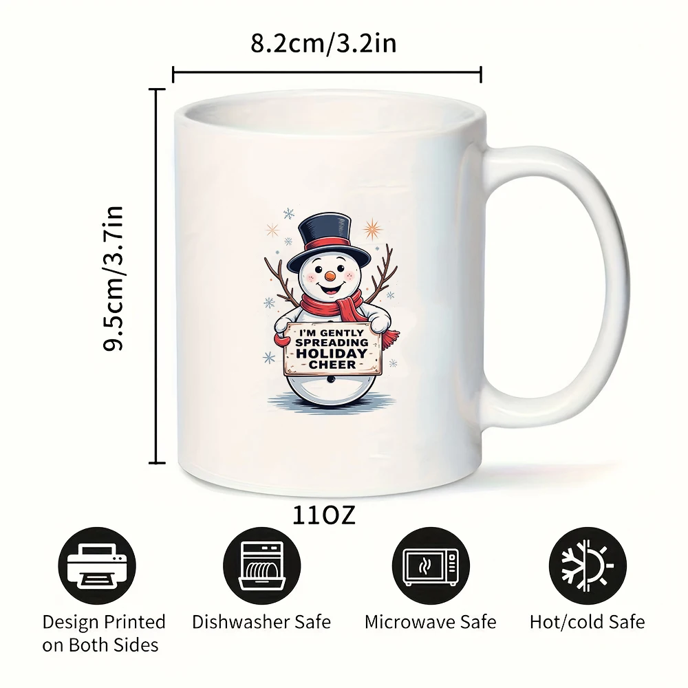 كوب رجل الثلج الكرتوني سعة 11 أونصة + هدية عيد الميلاد للأطفال كوب قهوة مكتب عائلي هدية إبداعية عصرية