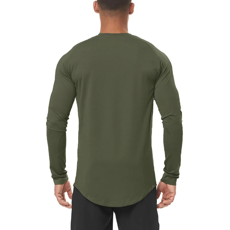 Men Compression Slim Fit Gym Training Jogging Autumn Breathable Casual Quick-drying Thin Basketball Long Sleeve Shirt