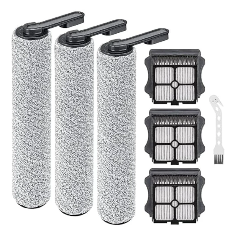 3Pcs Brush Rollers,3Pcs HEPA Filter As Shown Plastic For Tineco Floor ONE S5/Floor One S5 Pro 2 Cordless Vacuum Cleaner