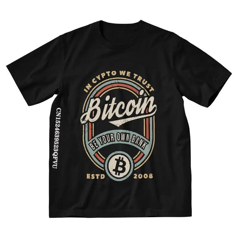 Vintage Bitcoin In Crypto We Trust T Shirt Men Men Fashion T Shirts Emo Clothes BTC Tshirts Gothic Anime Clothes Alternative