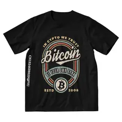 Vintage Bitcoin In Crypto We Trust T Shirt Men Men Fashion T Shirts Emo Clothes BTC Tshirts Gothic Anime Clothes Alternative