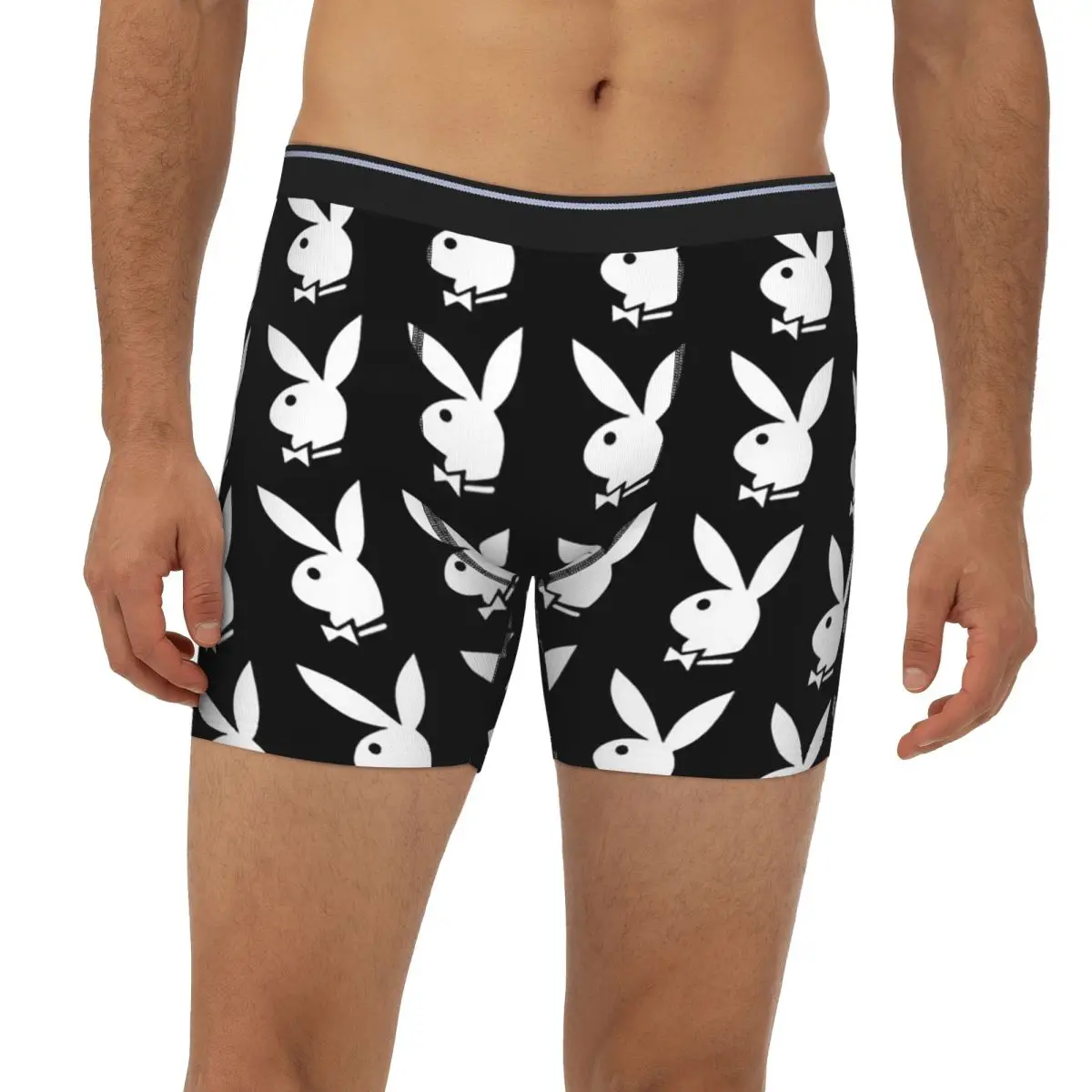 سراويل داخلية طويلة بوكسر Y2k تصميم الأرنب سراويل داخلية مريحة للرجال لهدايا صديقها للرجال